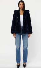 Load image into Gallery viewer, Apparis Goldie Navy Faux Fur Jacket