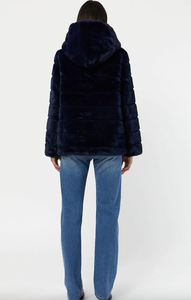 Apparis Goldie Navy Faux Fur Jacket